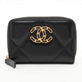 Black Nappa Leather Chanel 19 Coin Purse