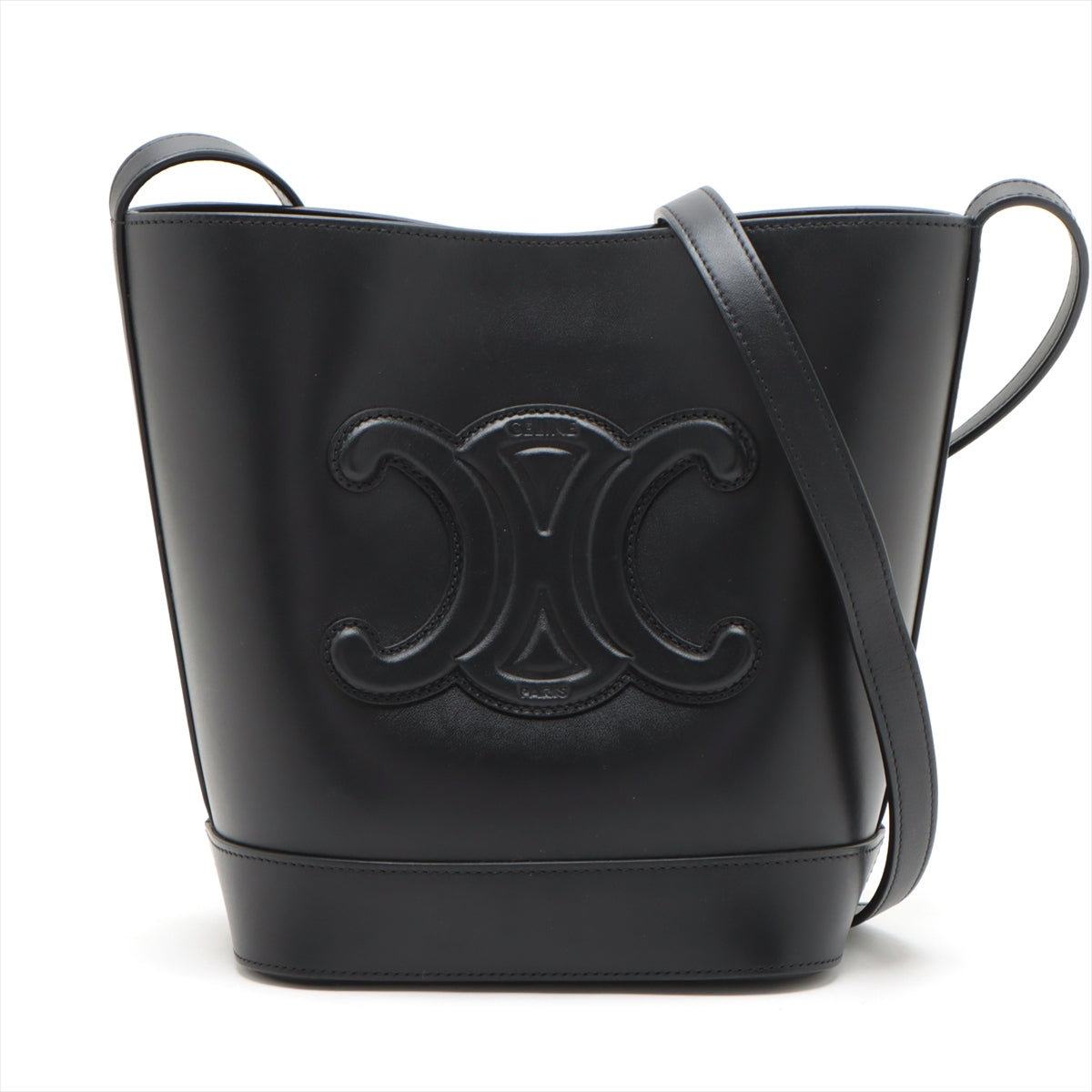 Celine Black Leather Triomphe Small Bucket Bag [Clearance Sale]