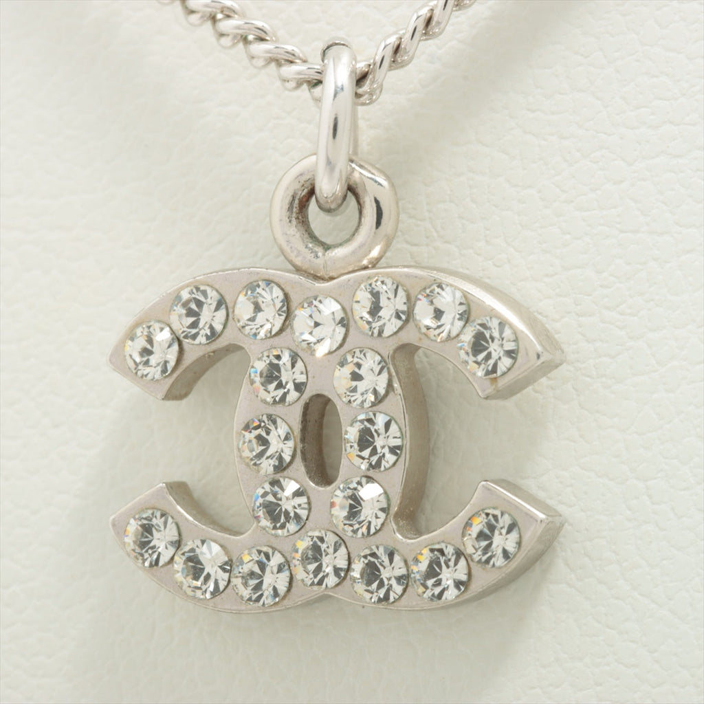 Chanel CC Silver Rhinestone Necklace (Costume Jewellery)