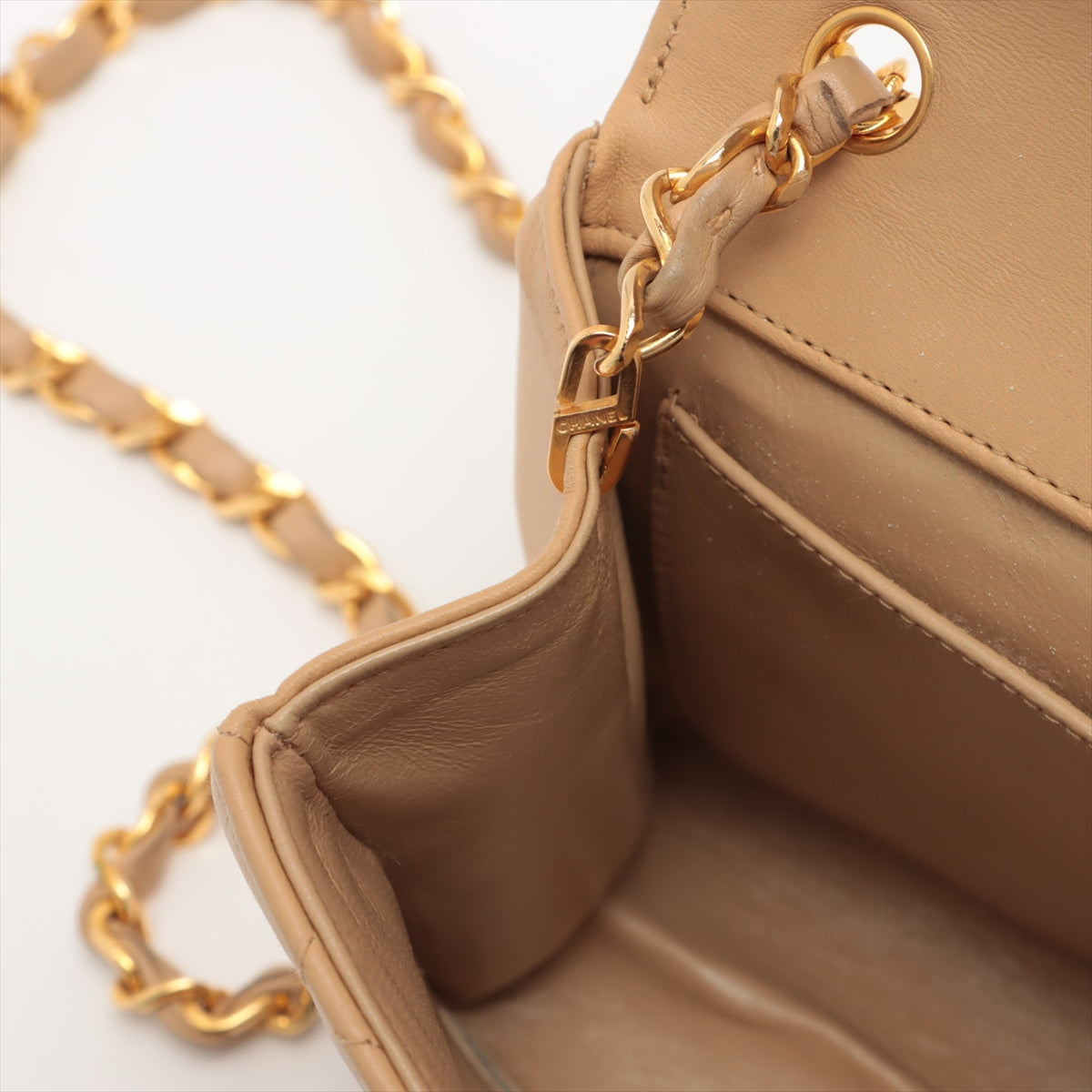 ITEM 17 - Chanel Vintage Mini CC Beige Single Flap Bag