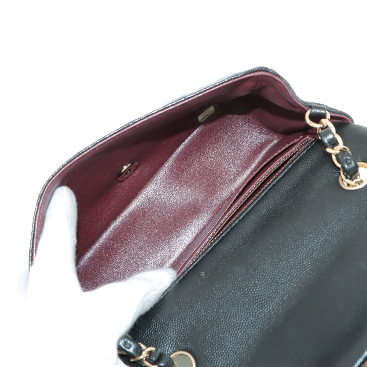 Chanel Mini Rectangular Black Caviar Crossbody Bag