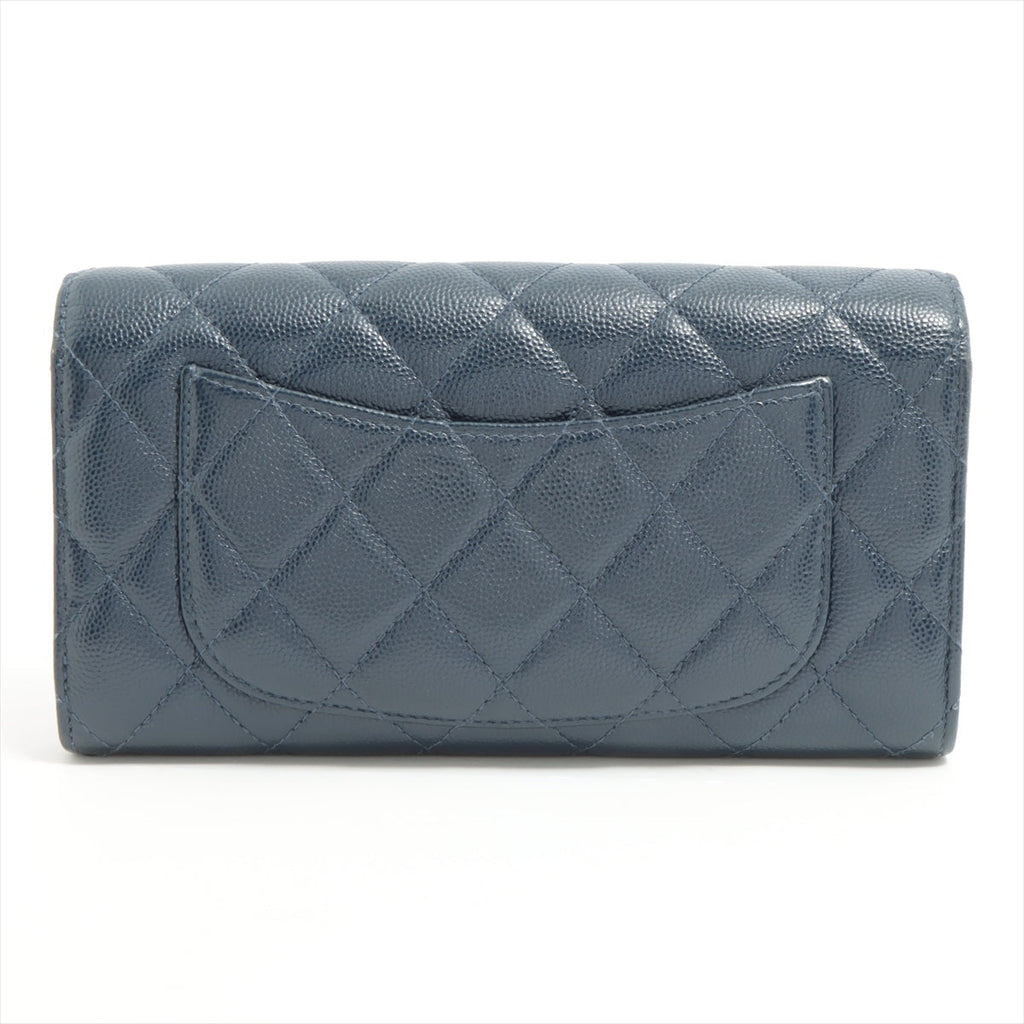 ITEM 2 - Chanel Long Wallet Flap Navy Caviar