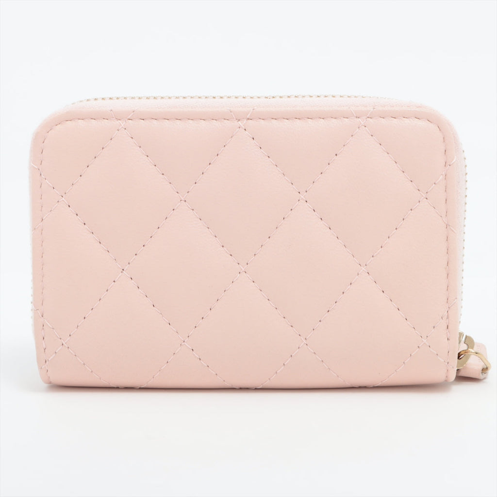 Chanel Quilted Coin Purse Wallet Pink