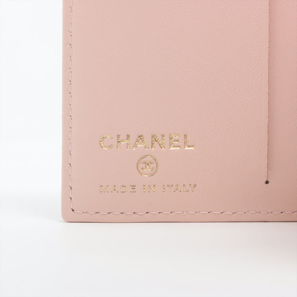 Chanel Vertical Fold Lambskin Pink Card Case