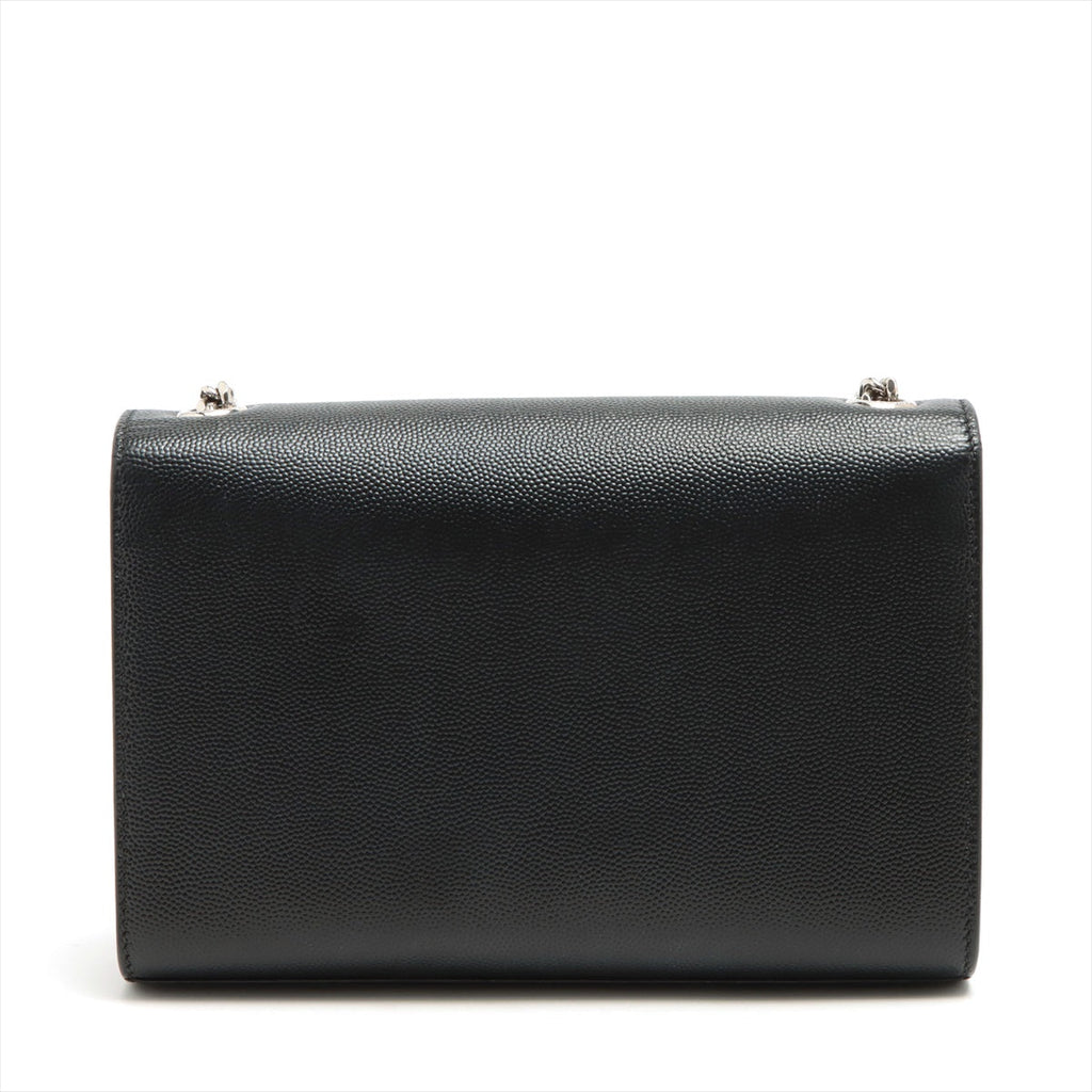 Saint Laurent Black Grain De Poudre Embossed Leather Kate Small Chain Bag [Clearance Sale]