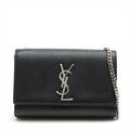 Saint Laurent Black Grain De Poudre Embossed Leather Kate Small Chain Bag [Clearance Sale]