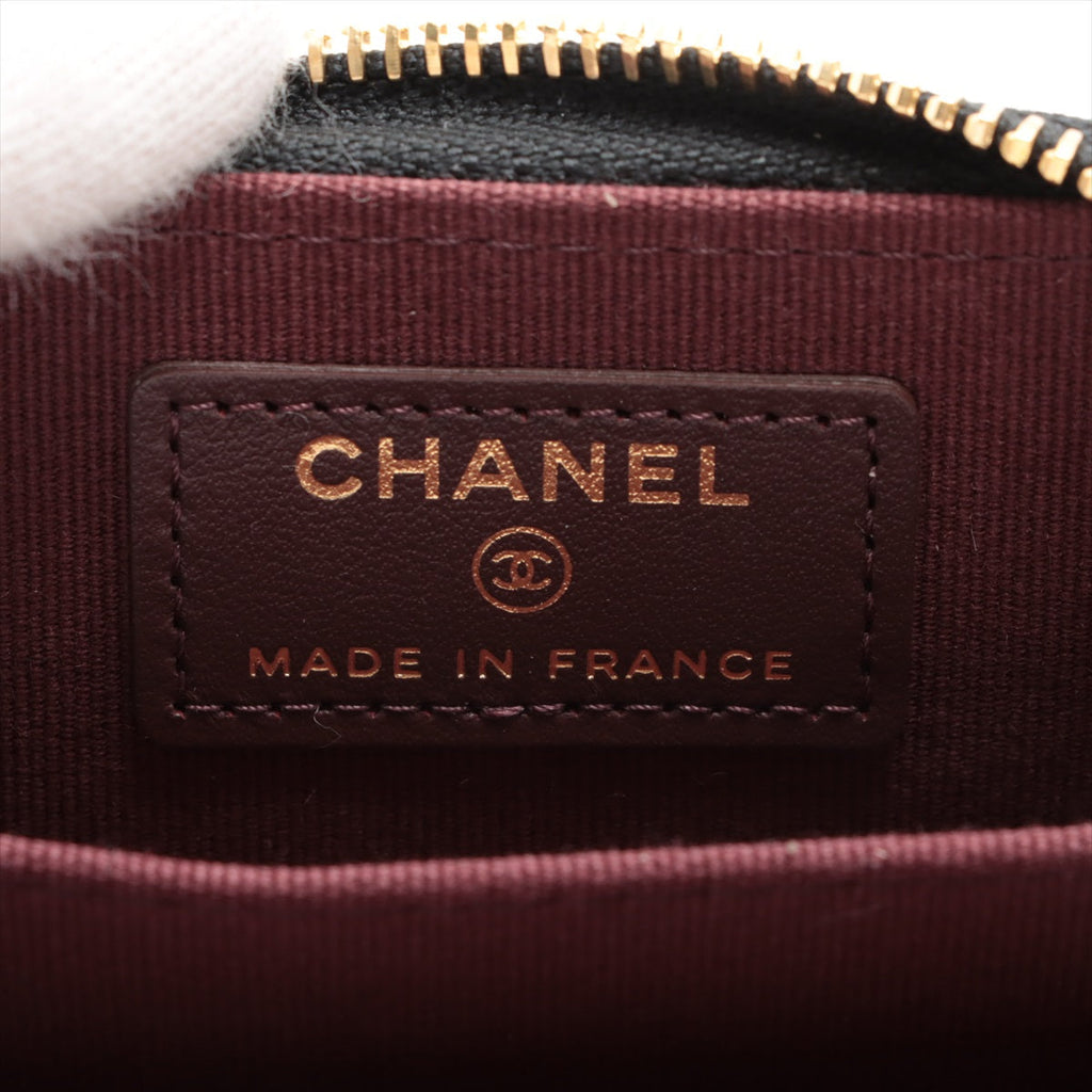 Chanel Zipper Caviar Black Card Holder