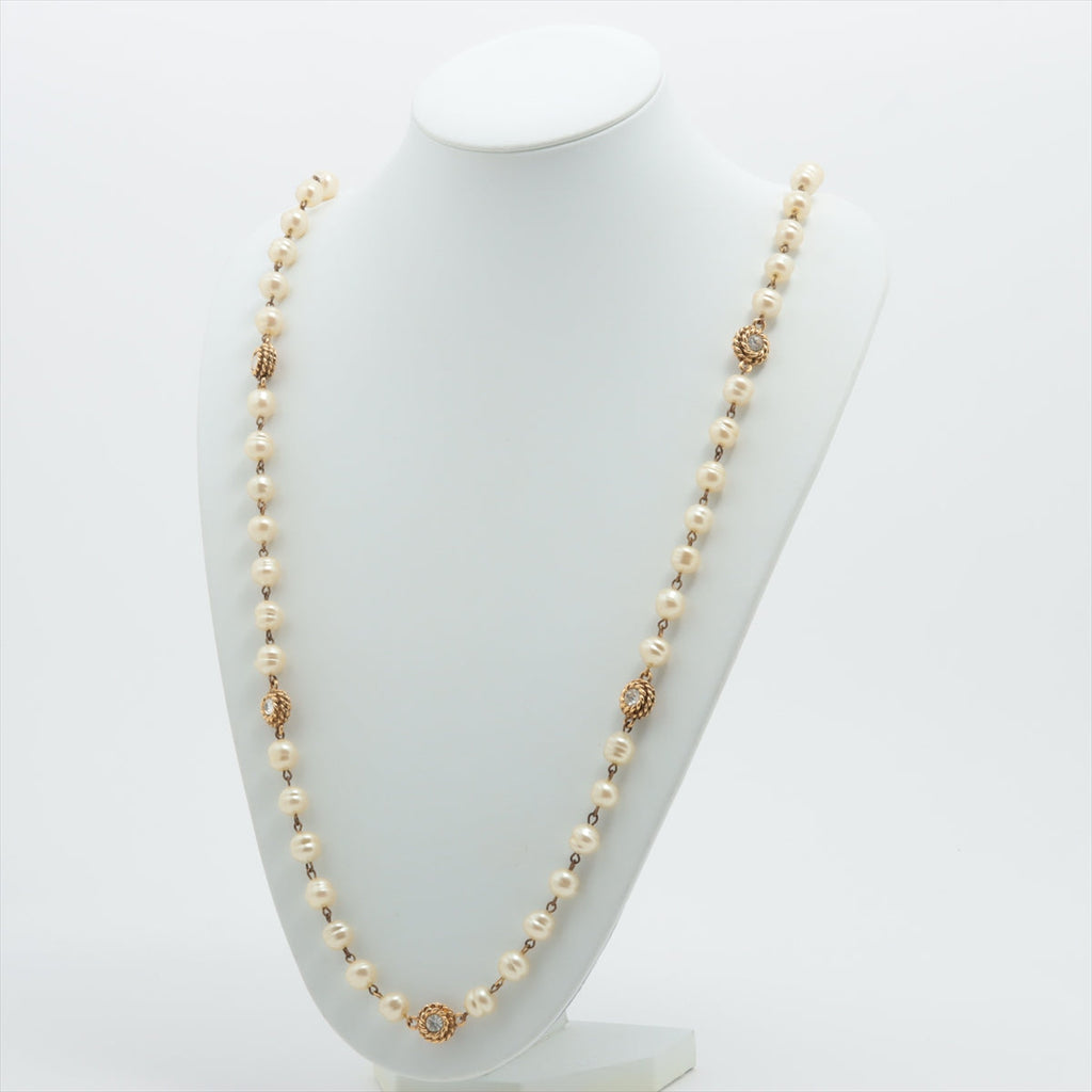 Chanel Coco Pearl Long Necklace Costume Jewellery