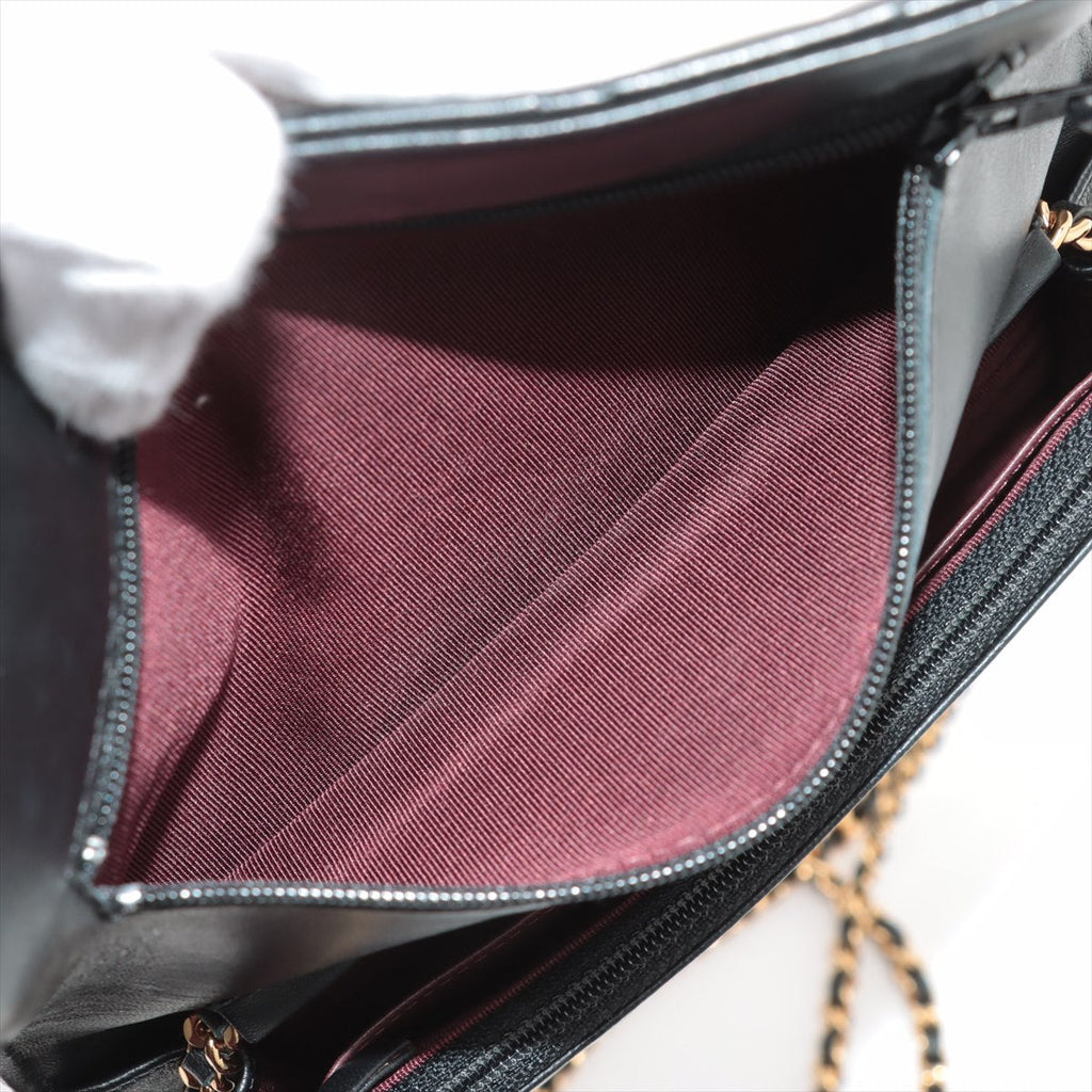Chanel Lambskin Black Wallet On Chain WOC - 21 series