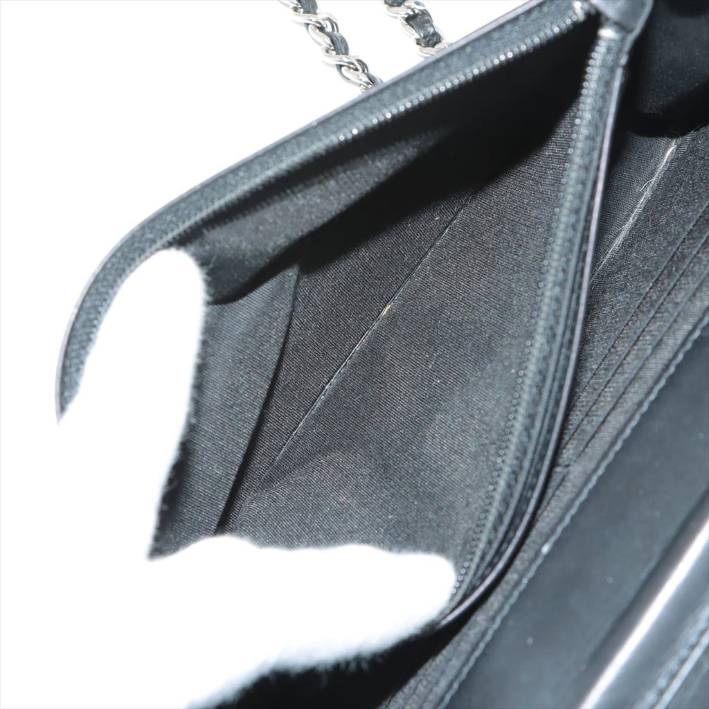 Chanel Coco Mark Caviar Black Wallet On Chain WOC