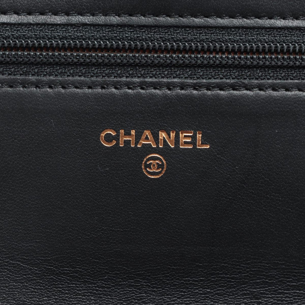 Chanel Camellia Black Wallet On Chain WOC