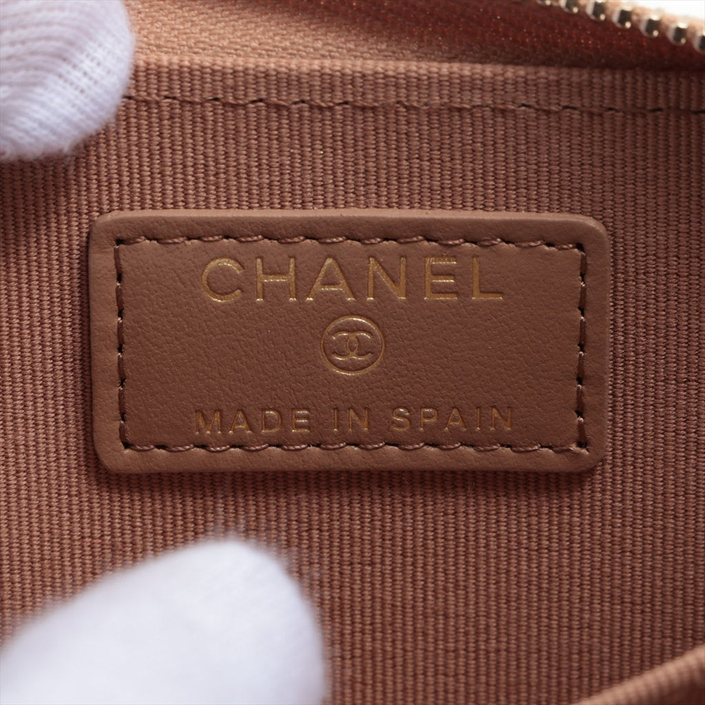 Chanel Zipper Caramel Card Case (microchipped)
