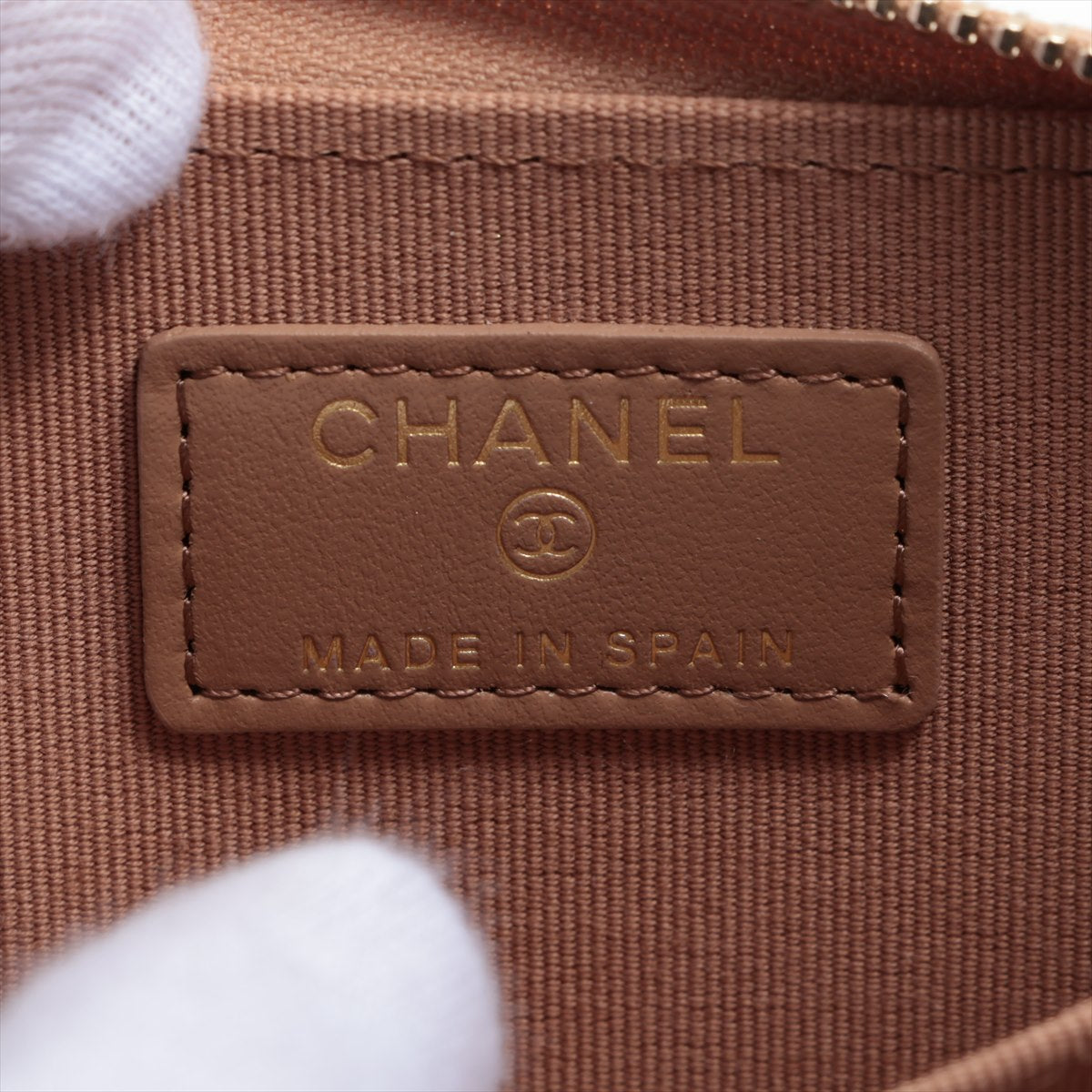 Chanel Zipper Caramel Card Case (microchipped)