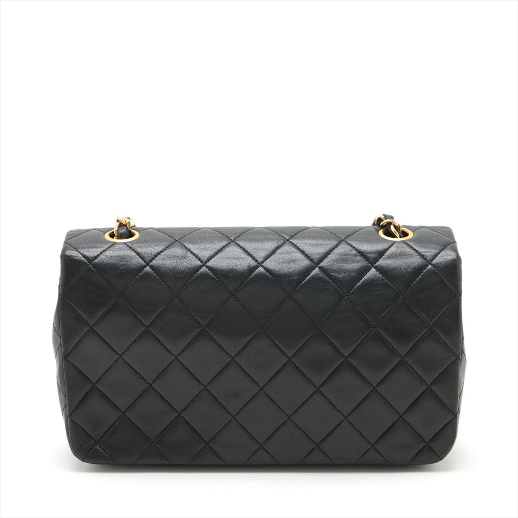 Chanel Vintage Flap Lambskin Crossbody Black