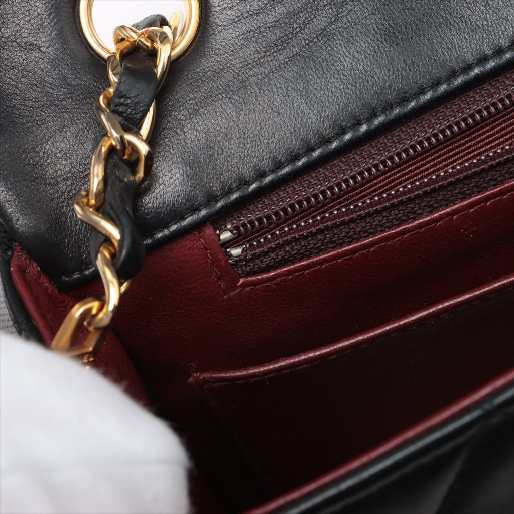 Chanel Vintage Flap Lambskin Crossbody Black