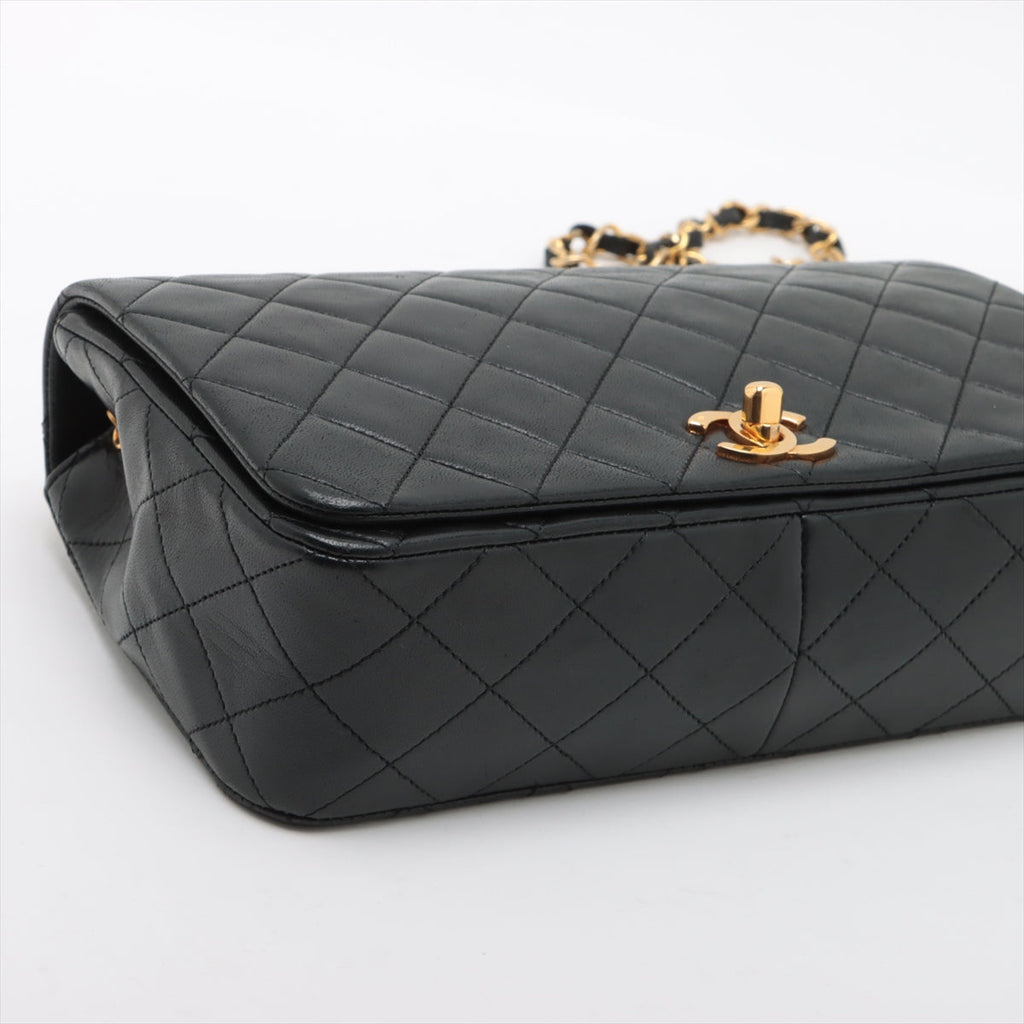 Chanel Vintage Flap Lambskin Crossbody Black
