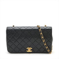 Chanel Vintage Flap Lambskin Crossbody Black