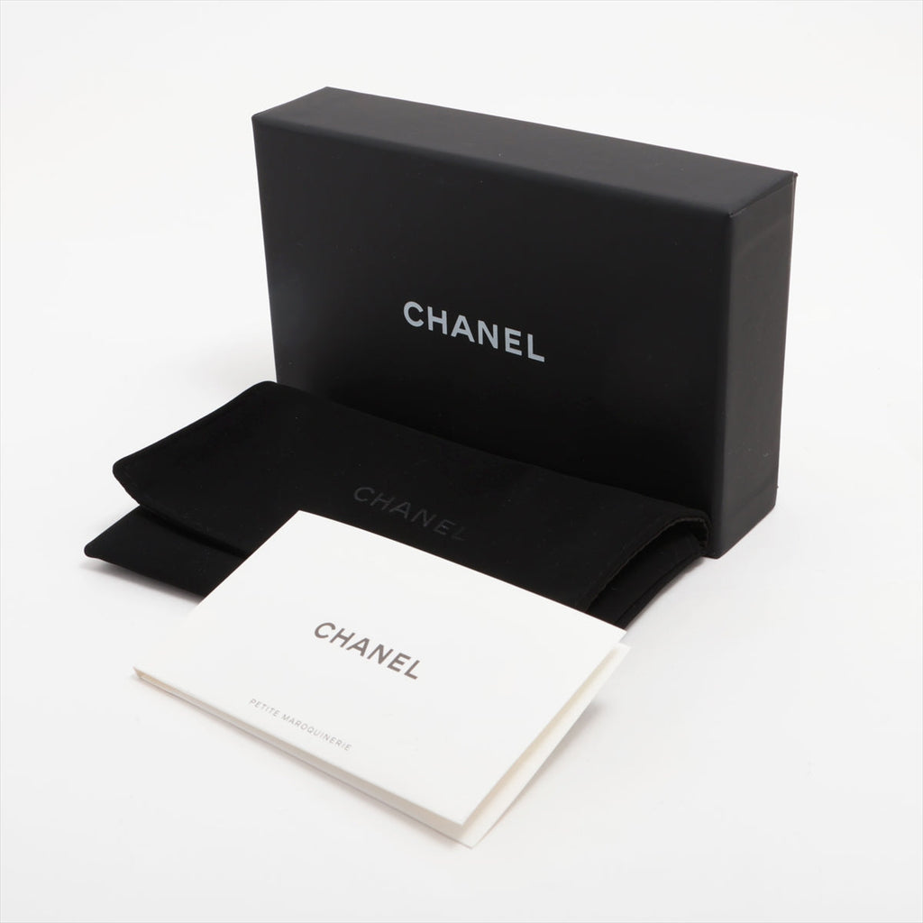 Chanel Black Caviar Zipper Card Case