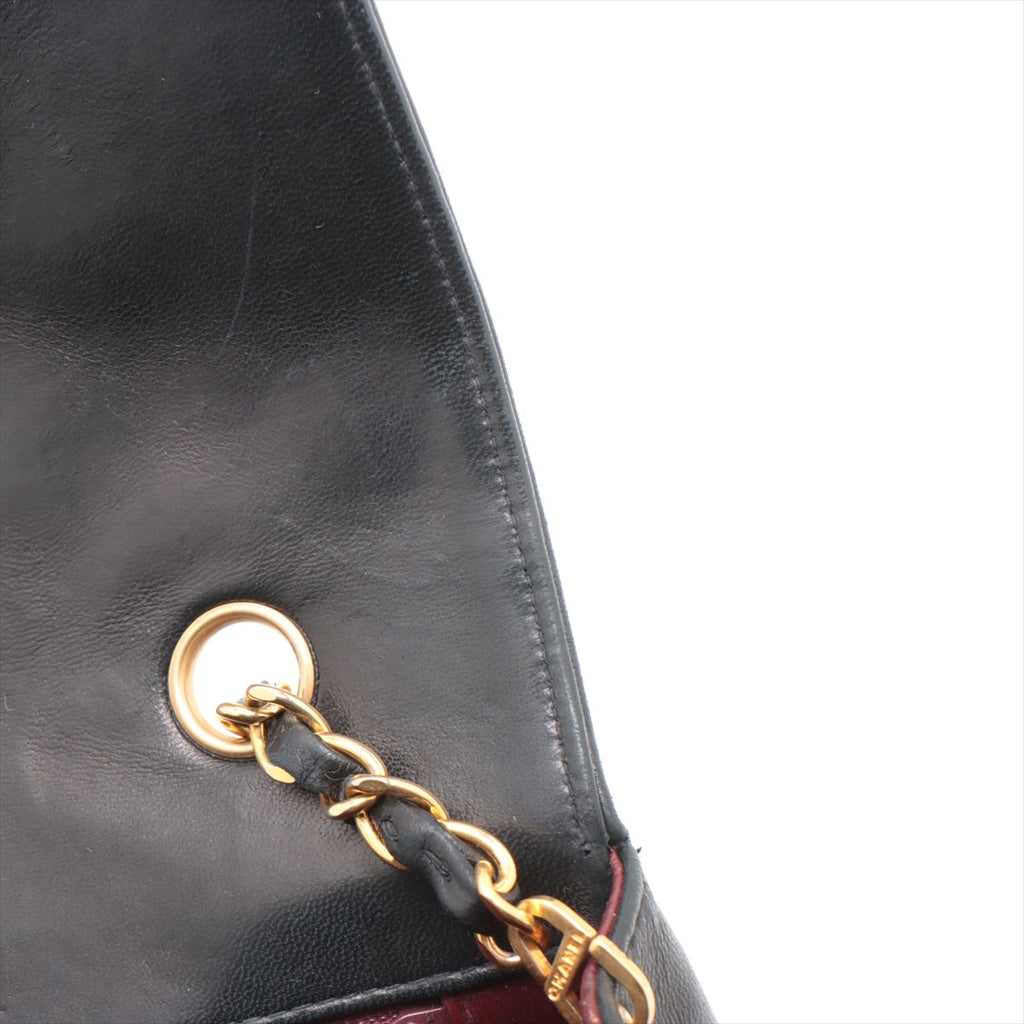 Chanel Vintage Medium Diana Lambskin 24k gold Black
