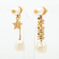 Christian Dior J'Adior Star Gold Pearl Drop Earrings Costume Jewellery