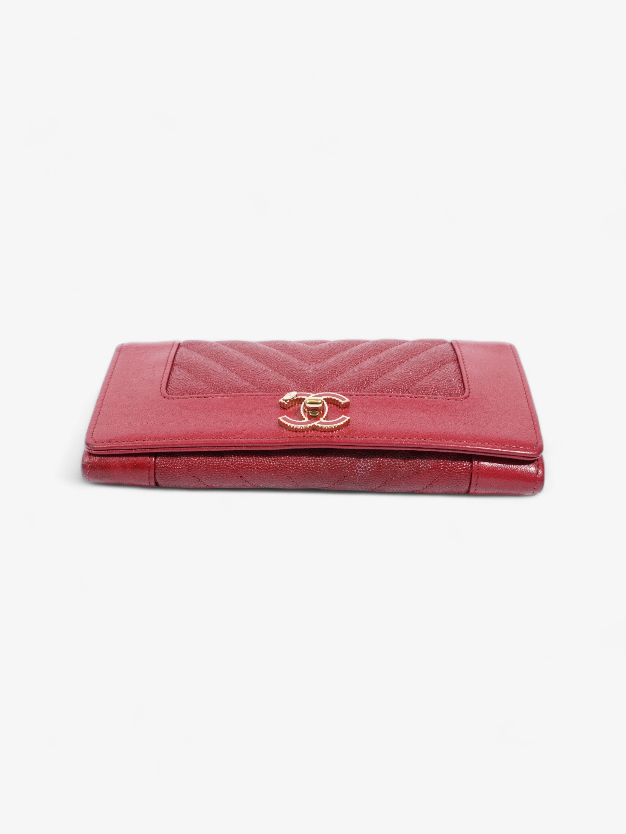Chanel Mademoiselle Long Wallet Red Caviar Leather