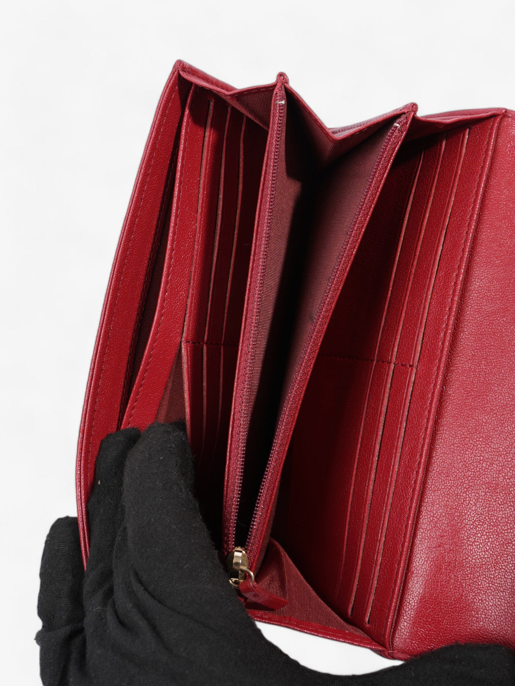 Chanel Mademoiselle Long Wallet Red Caviar Leather