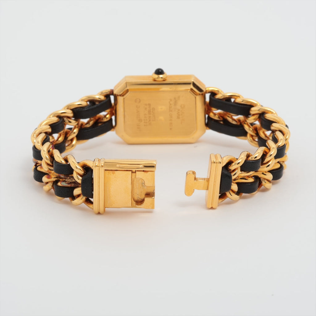 Chanel Première M Black Face Gold Watch