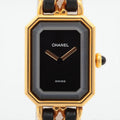 Chanel Première M Black Face Gold Watch