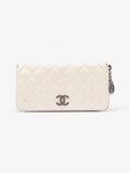 Chanel Zip Wallet Cream Lambskin Leather