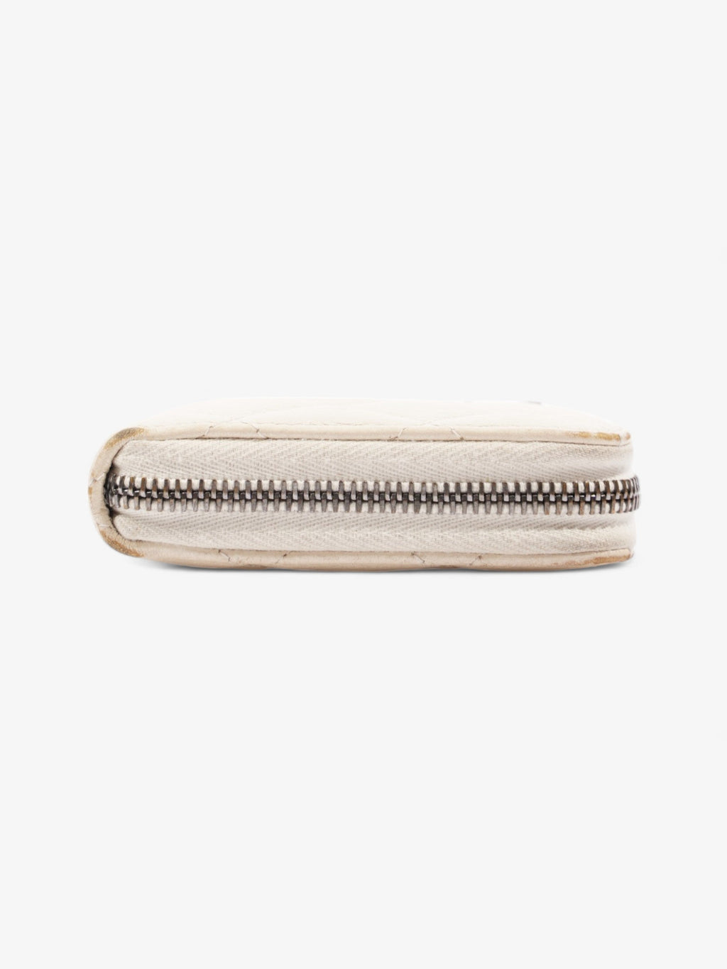 Chanel Zip Wallet Cream Lambskin Leather