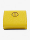 Christian Dior 30 Montaigne Compact Wallet Yellow Leather