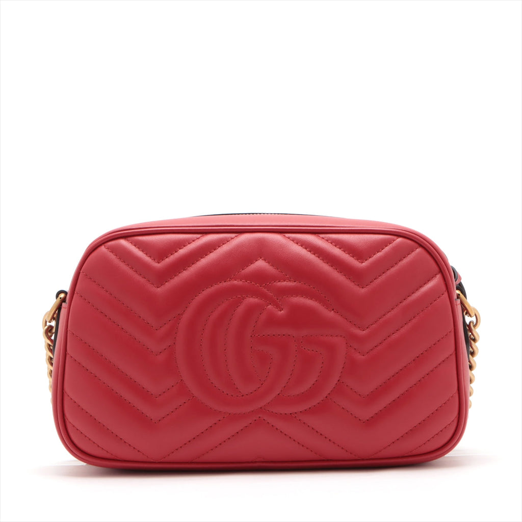 Gucci Red Leather GG Marmont Small Shoulder Bag [Clearance Sale]