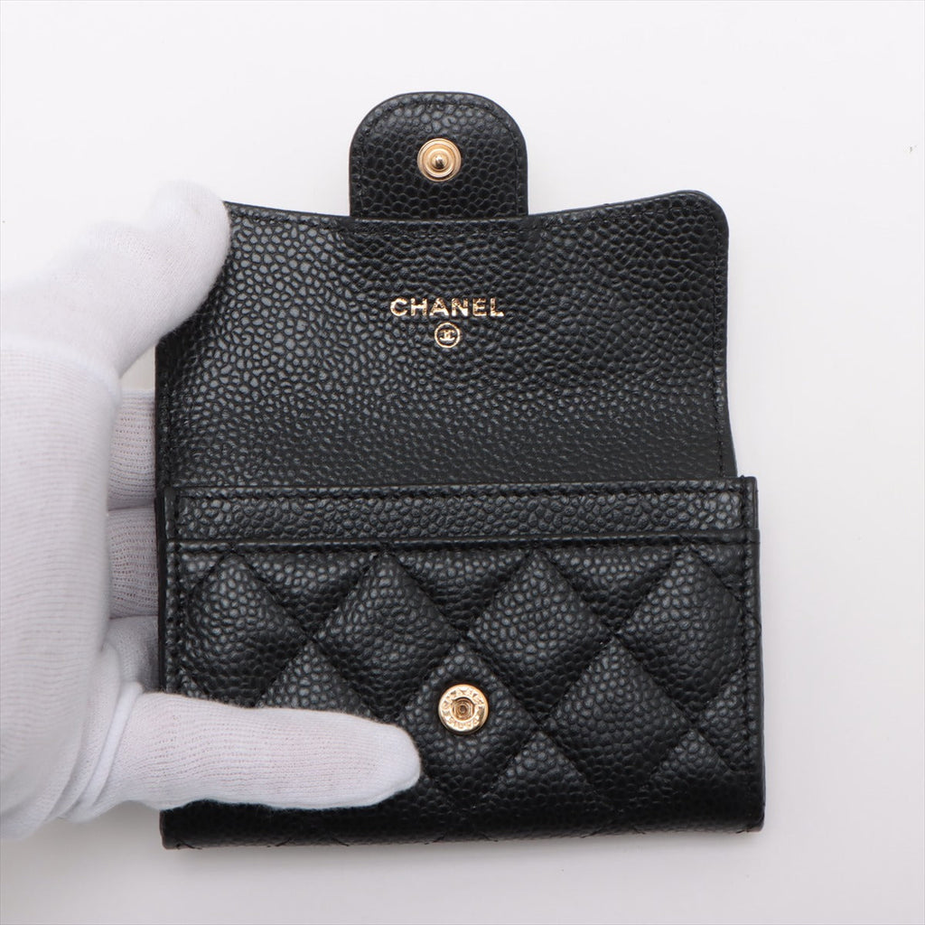 Chanel Flap Caviar Black Cardholder - Microchipped