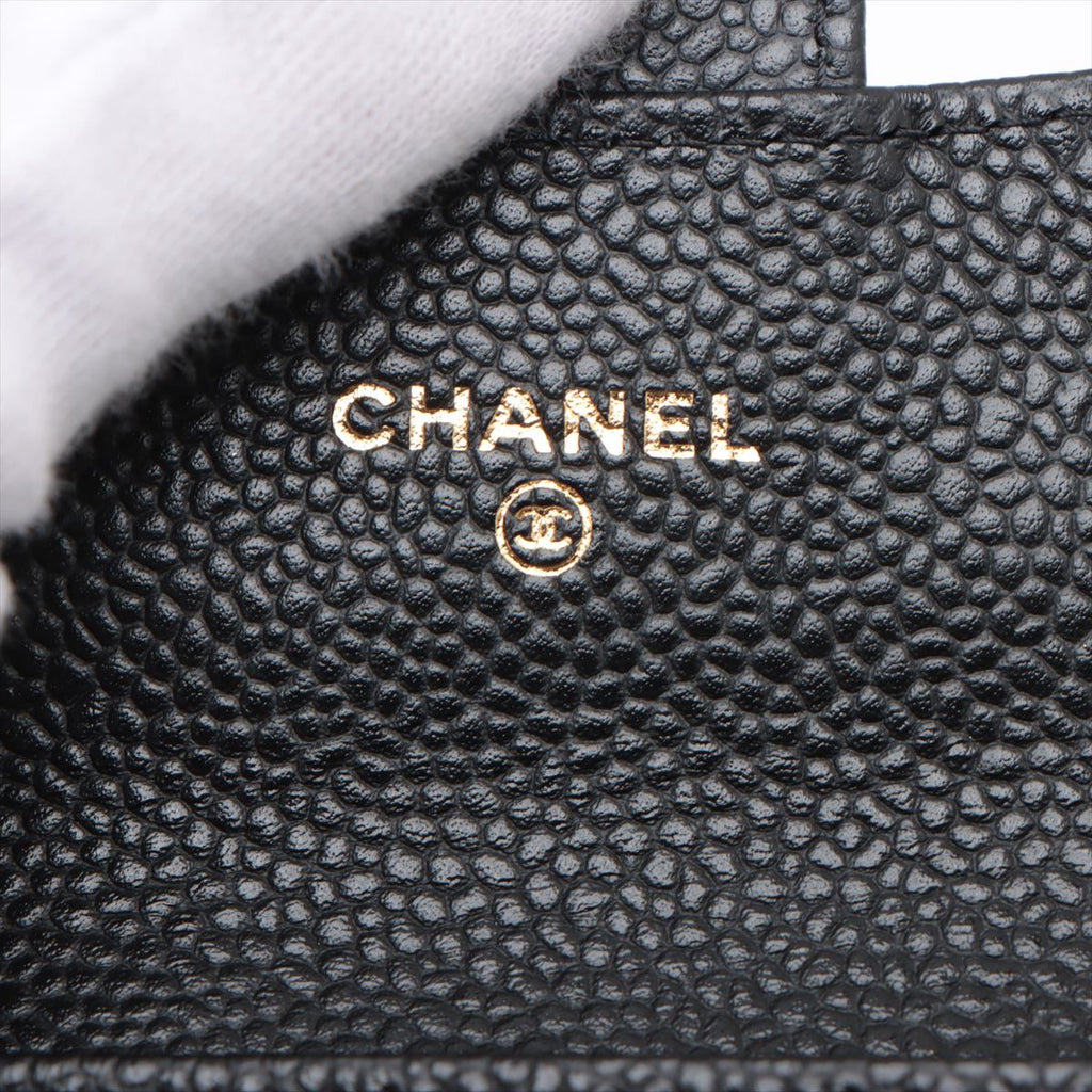 Chanel Flap Caviar Black Cardholder - Microchipped