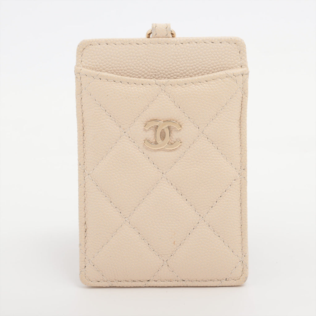 Chanel Caviar Beige Cardholder Crossbody - Series 20