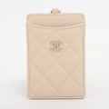 Chanel Caviar Beige Cardholder Crossbody - Series 20