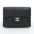 Chanel Compact Caviar Black Wallet - Microchipped