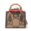 Brown Jumbo GG Canvas Diana Mini Tote Bag (Rented Out)