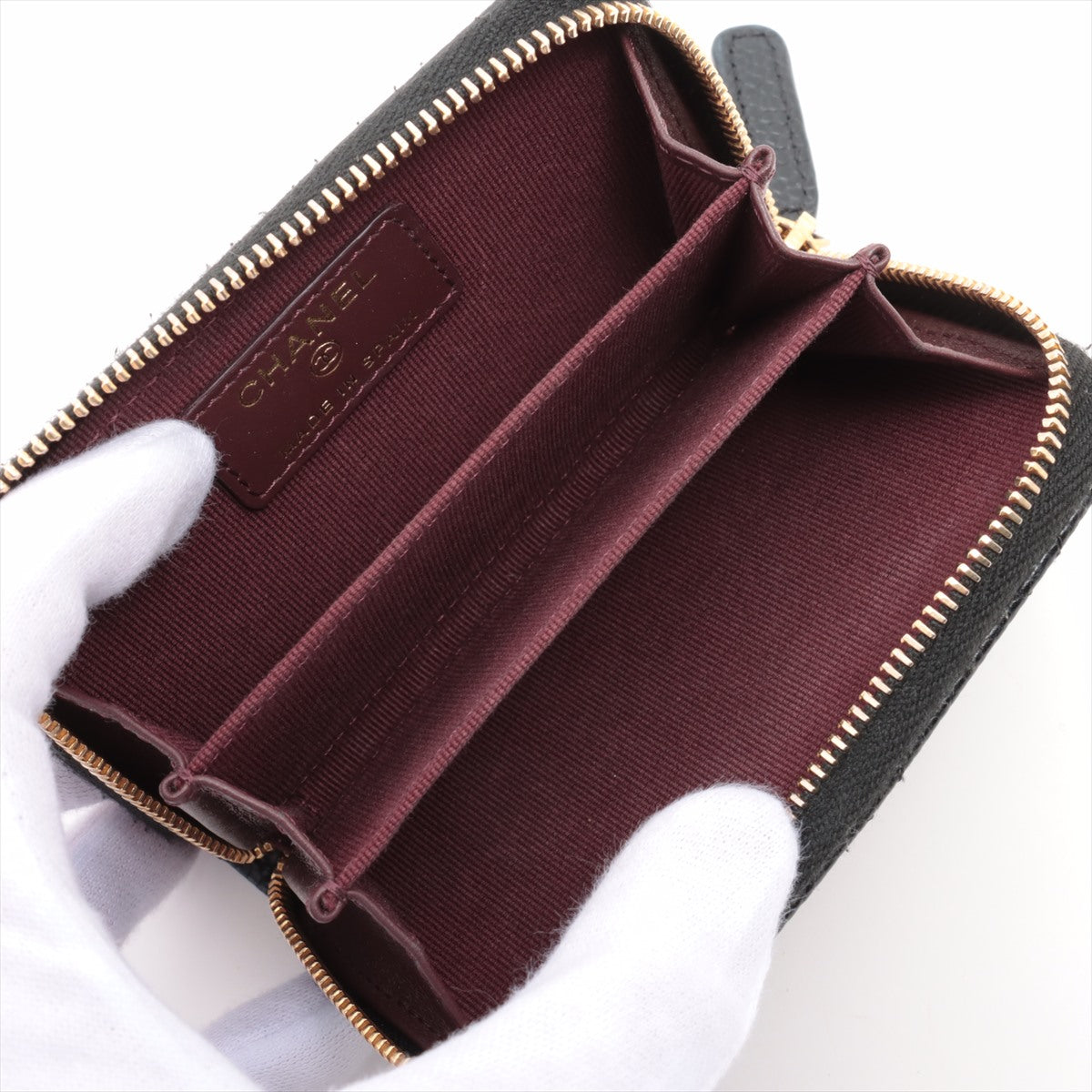 Chanel Black Caviar Leather Classic Zipped Coin Purse [Clearance Sale]