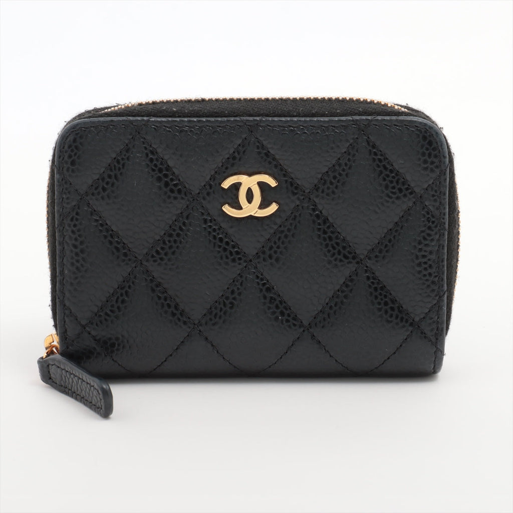 Chanel Black Caviar Leather Classic Zipped Coin Purse [Clearance Sale]