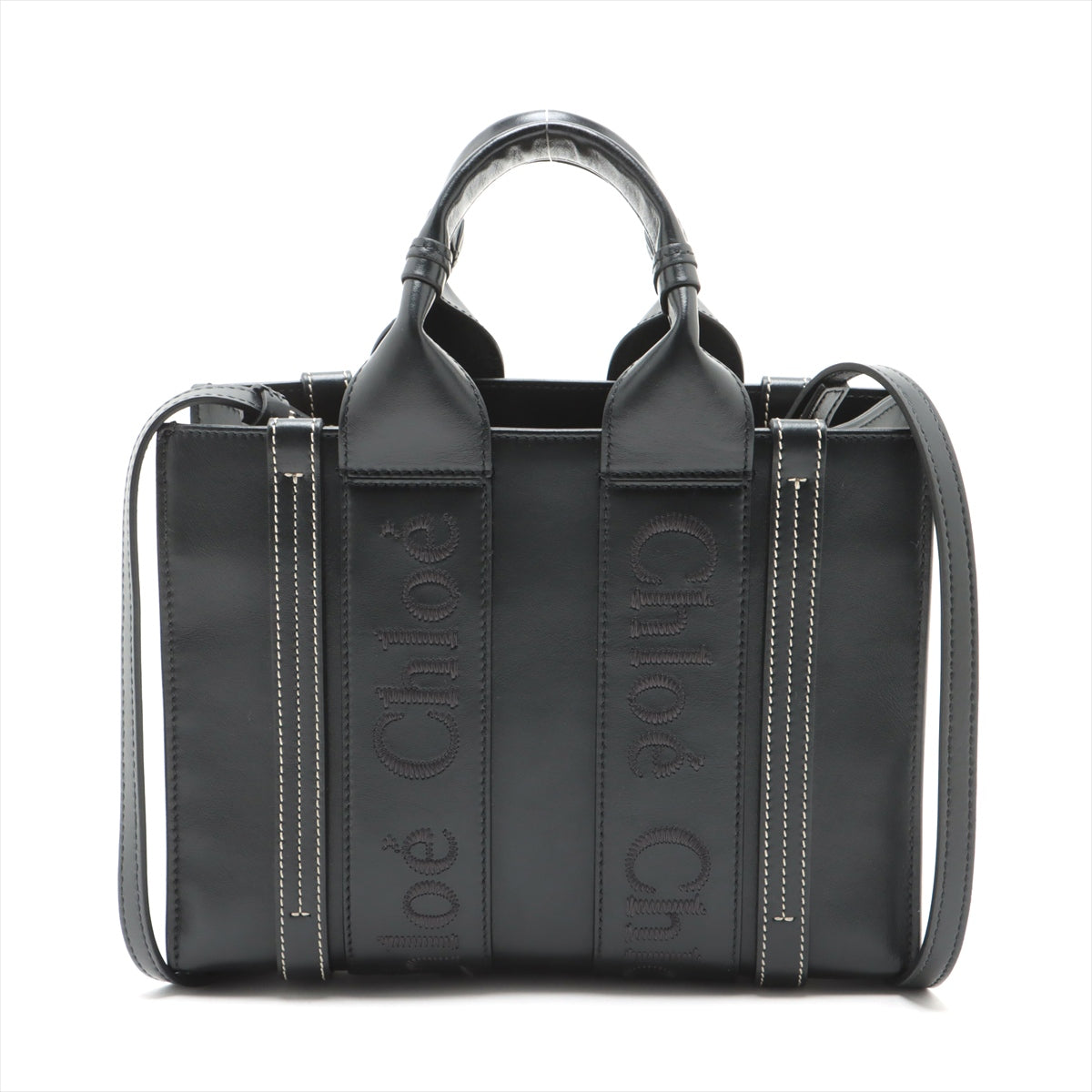 Chloe Black Leather Small Woody Tote Bag [Clearance Sale]