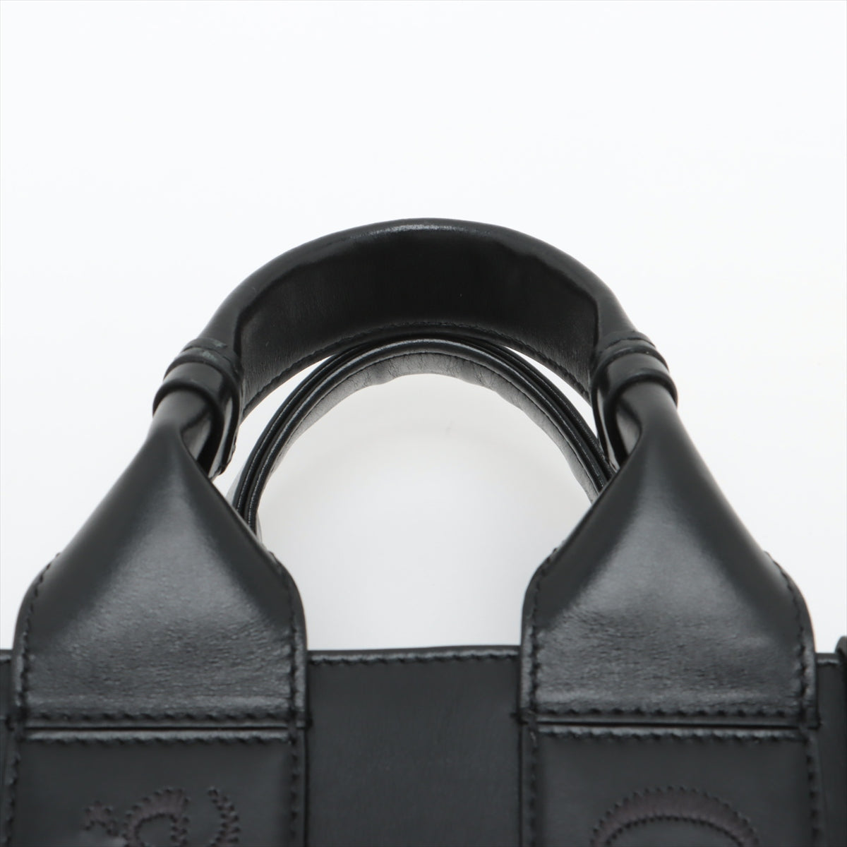 Chloe Black Leather Small Woody Tote Bag [Clearance Sale]