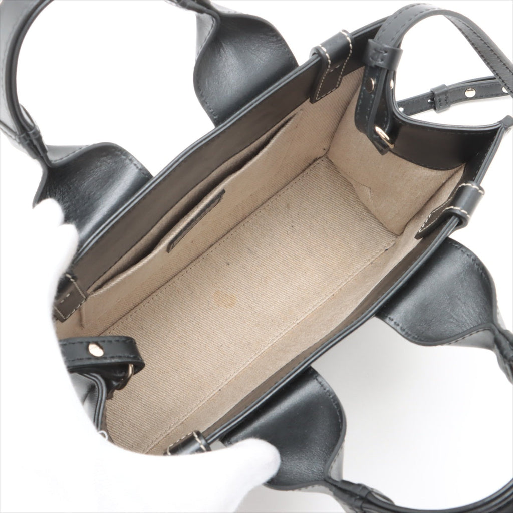 Chloe Black Leather Small Woody Tote Bag [Clearance Sale]