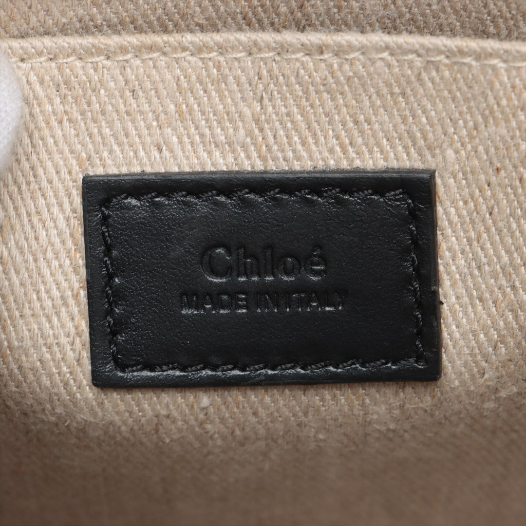 Chloe Black Leather Small Woody Tote Bag [Clearance Sale]