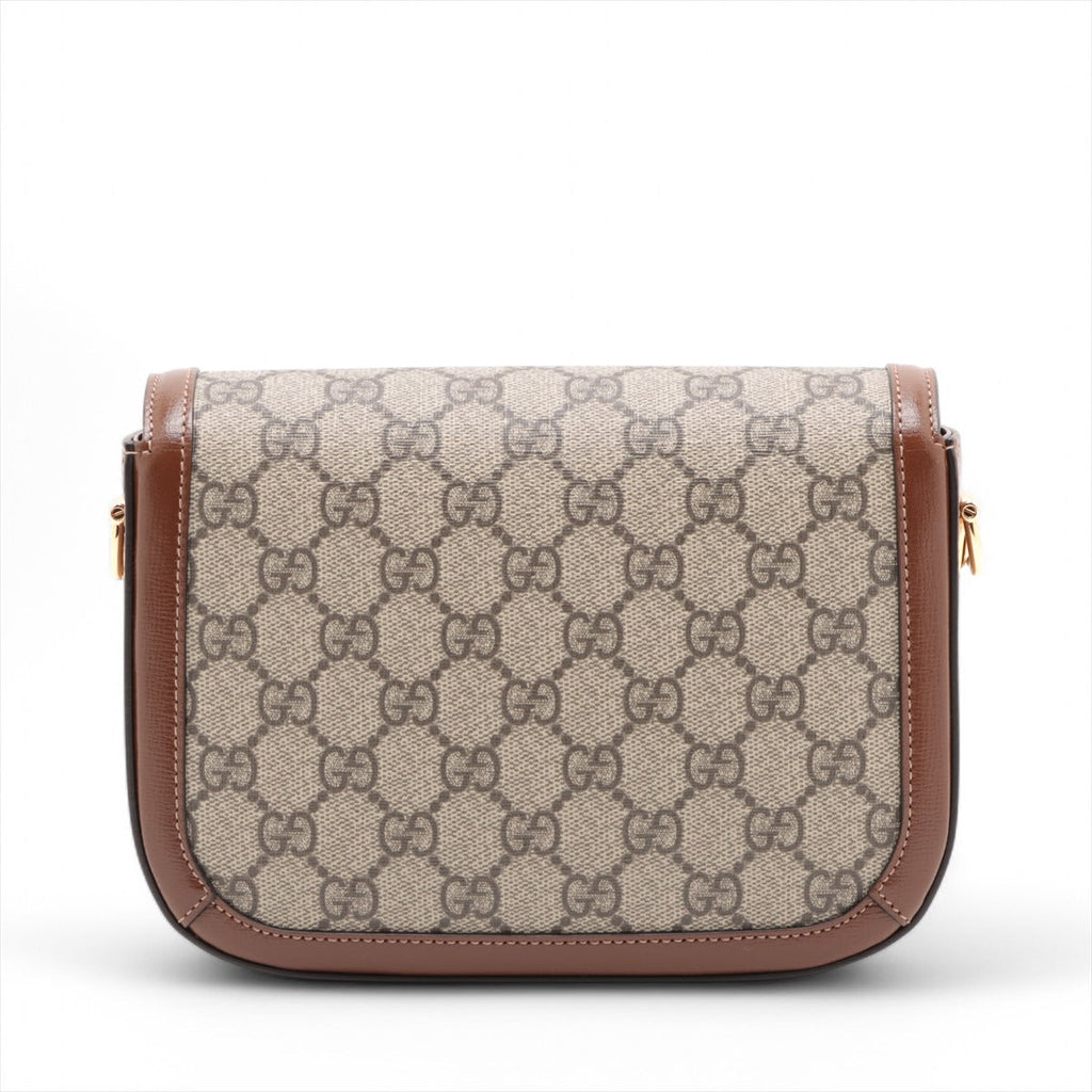 Gucci Brown GG Supreme Horsebit 1955 Small Shoulder Bag [Clearance Sale]
