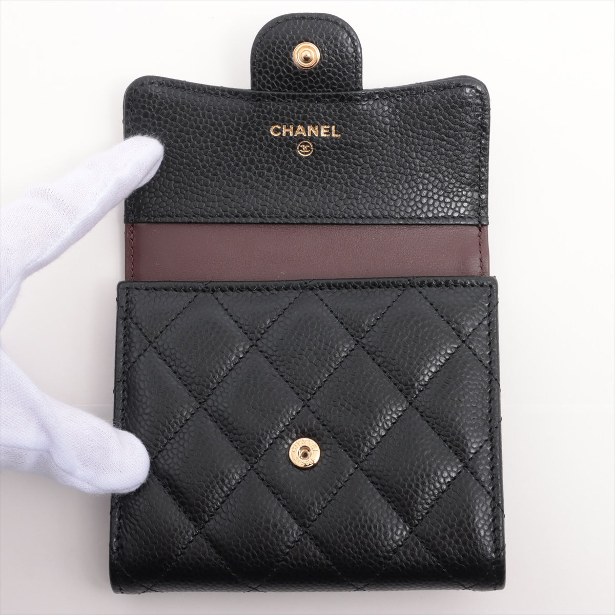 Chanel Black Caviar Leather Classic Small Flap Wallet [Clearance Sale]