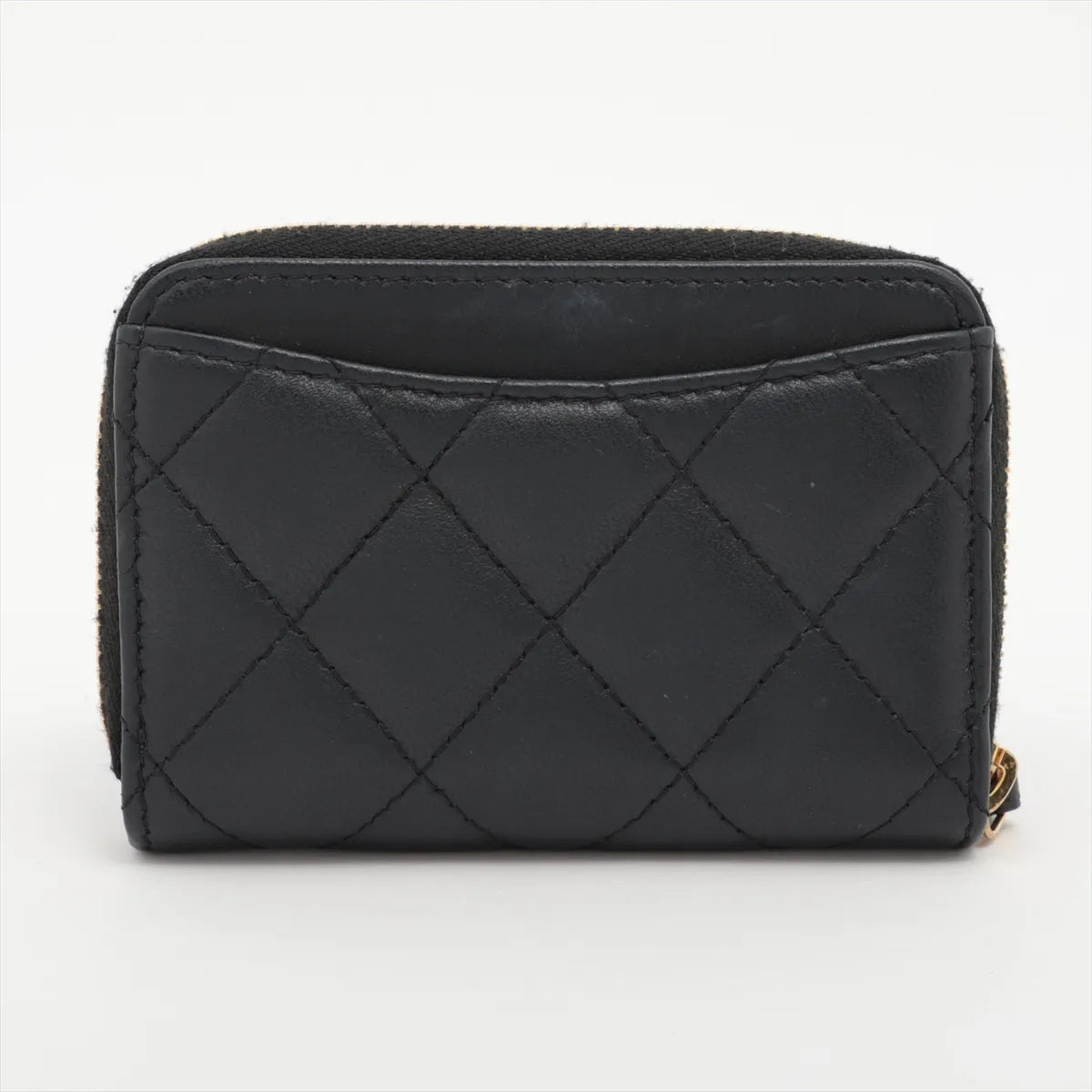 Black Nappa Lambskin Leather Classic Zipped Coin Purse