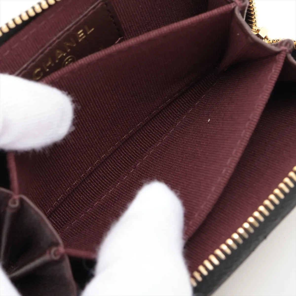 Black Nappa Lambskin Leather Classic Zipped Coin Purse
