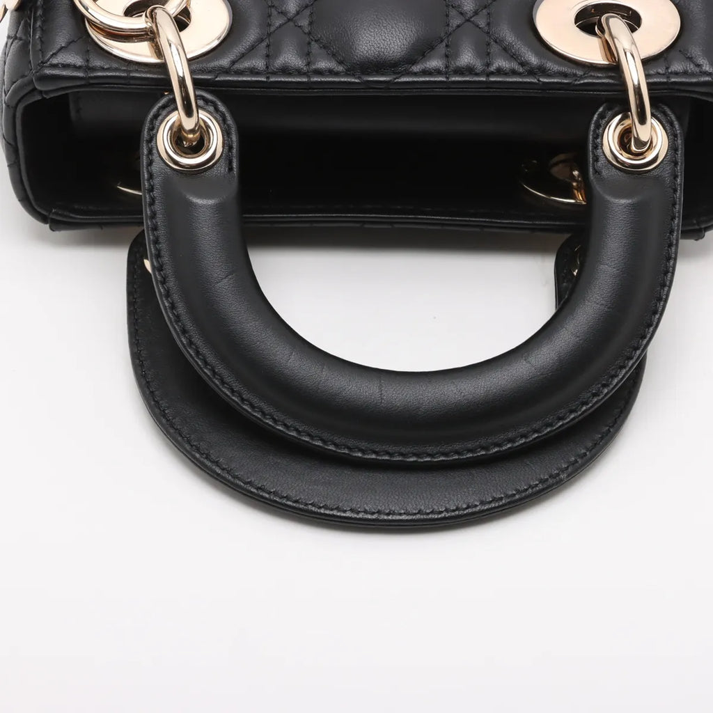 Christian Dior Black Leather Mini Lady Dior [Clearance Sale]