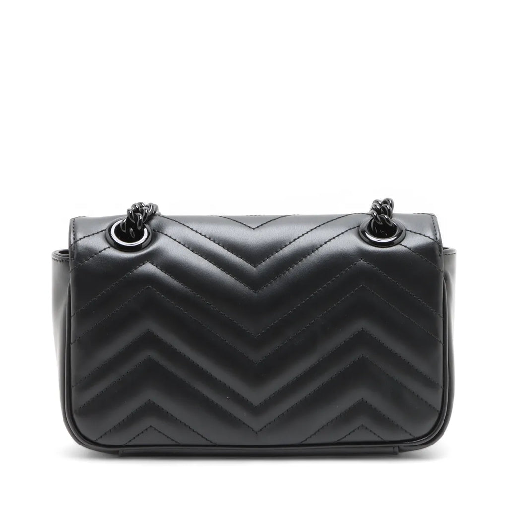 Gucci Black Leather GG Marmont Small Shoulder Bag [Clearance Sale]